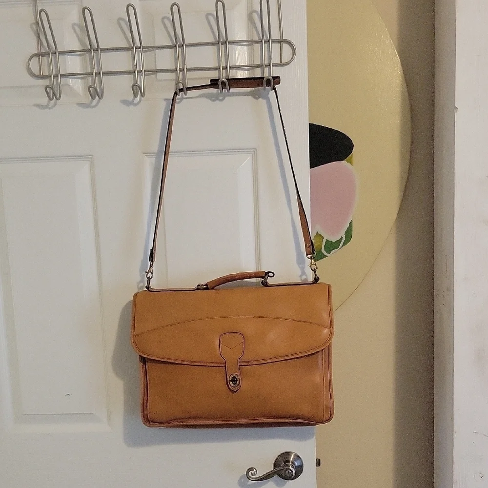 Rafaella Vintage Messenger Soft Leather Camel briefcase Bag